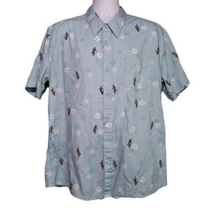 Haggar Hula Girl Button Front Aloha Shirt XL